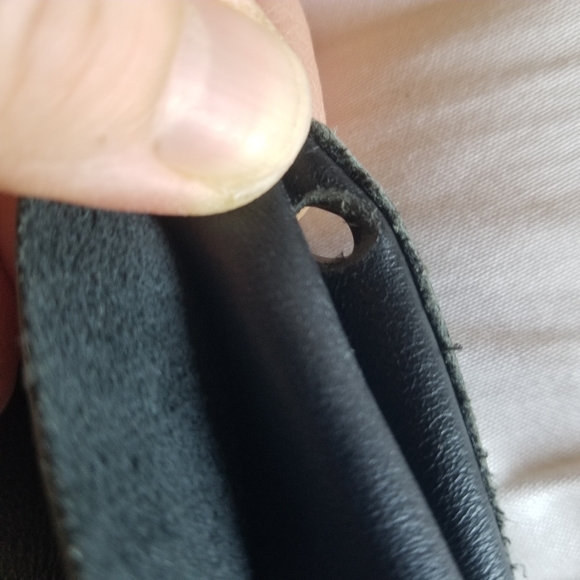 Roaminate handmade black leather crossbody clutch purse small flaw - Picture 12 of 12